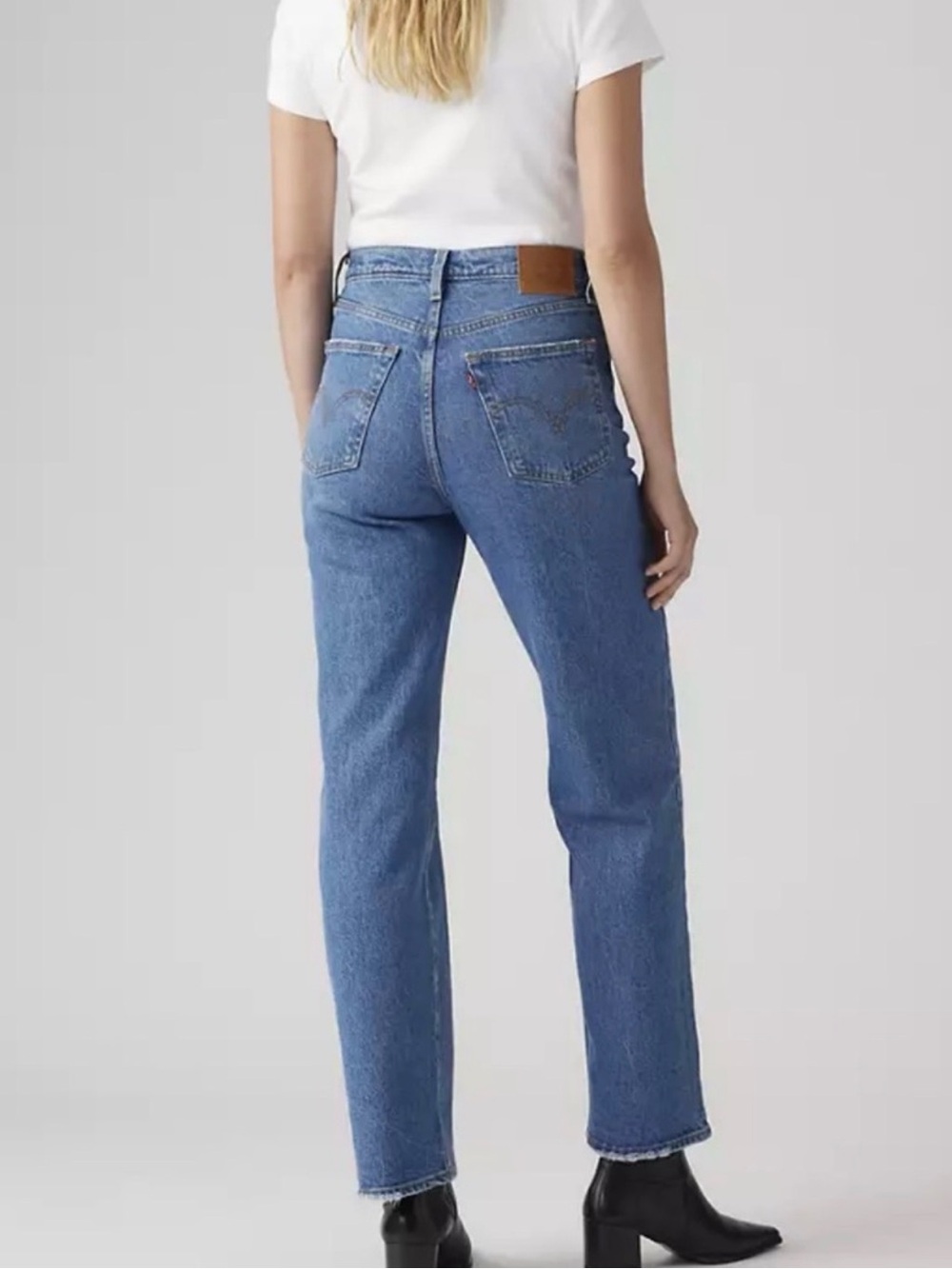 Levi’s Ribcage Straight Ankle Jeans High Rise Cropped Medium Wash - Size 27 - Picture 3 of 12